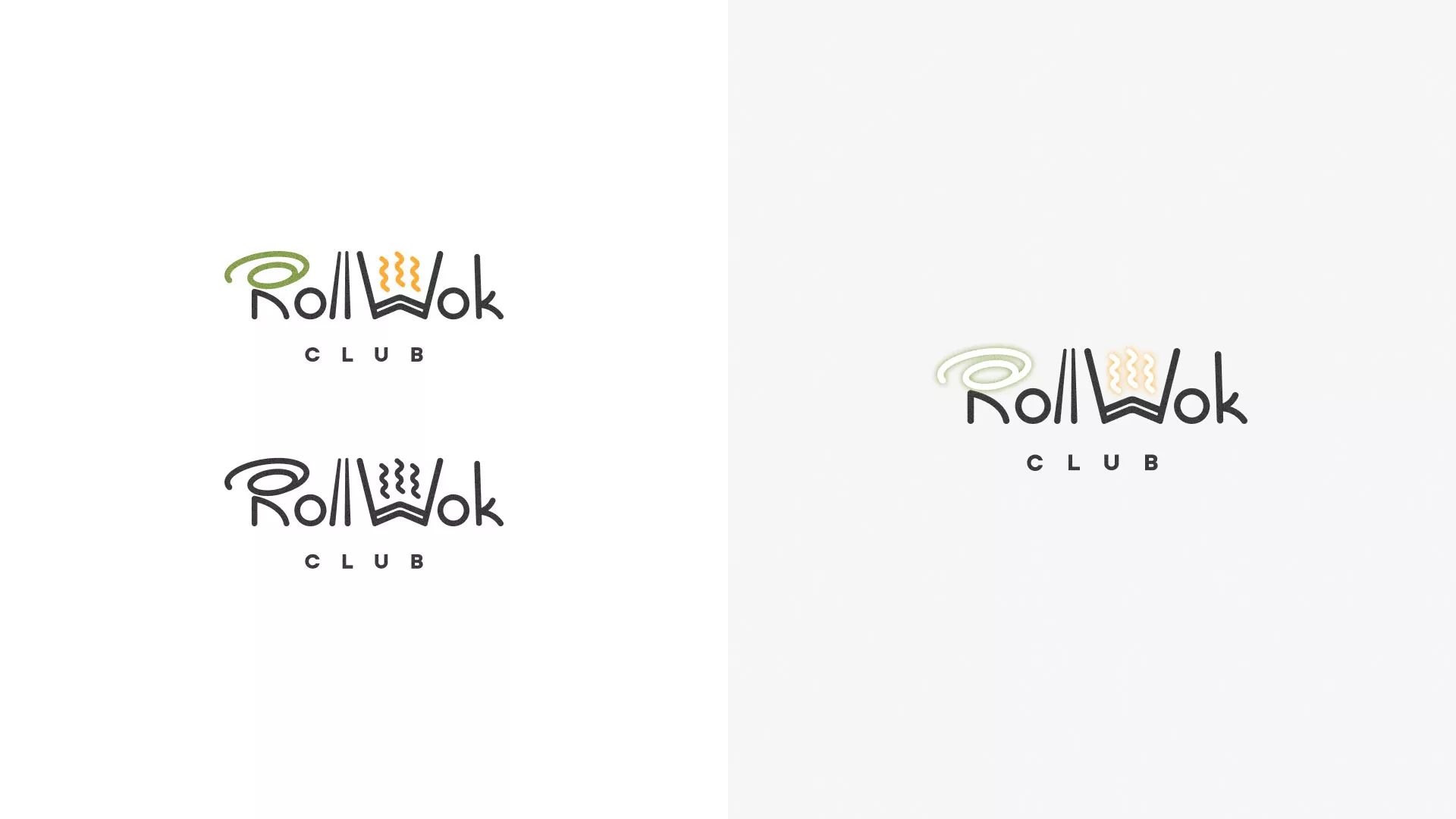 Разработка логотипа и фирменного стиля суши-бара «Roll Wok Club» в Яранске